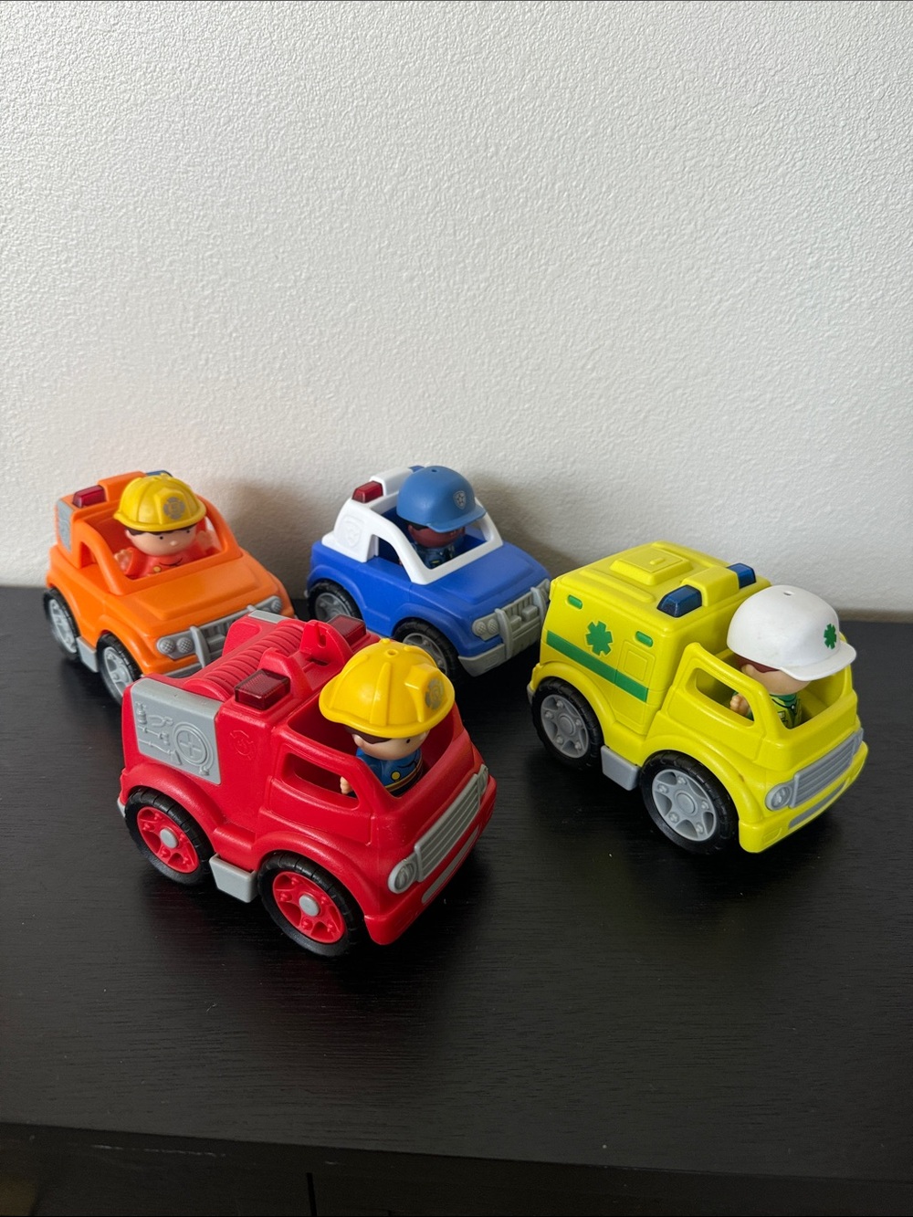 Kids Rescue Vehicle Toy Set - Red, Yellow, Blue, Orange